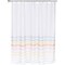 Colorful Striped Shower Curtain Set with 12 Hooks, White Polyester Plastic Curtain for Bathroom Decor, 71"x70"